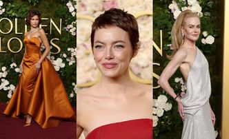 Złote Globy 2025. Rewia mody na czerwonym dywanie: olśniewająca Zendaya, krótkowłosa Emma Stone, posągowa Nicole Kidman