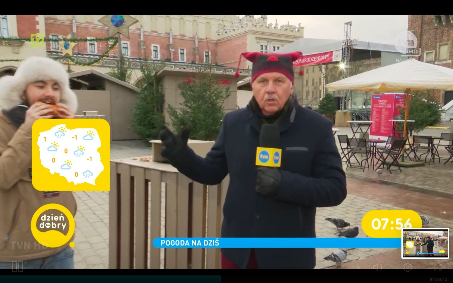 Pogoda w DDTVN z turystą na wizji
