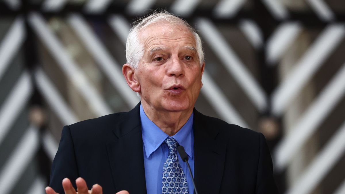 High Representative of the European Union for Foreign Affairs and Security Policy Josep Borrell gives a joint press statement with the Iraqi Foreign Minister ahead of an EU-Iraq Cooperation Council at the European Council in Brussels, Belgium, 19 March 2023. EPA/STEPHANIE LECOCQ Dostawca: PAP/EPA.