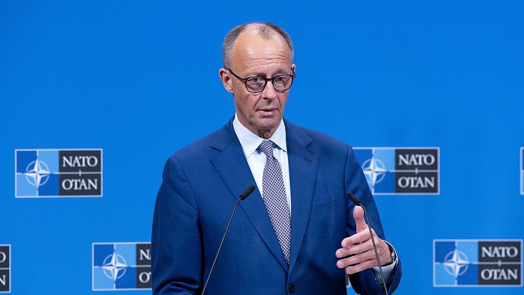 New German Chancellor Friedrich Merz Meets With EU And Nato Leaders In Brussels
BRUSSELS, BELGIUM - MAY 09: Friedrich Merz, Chancellor of Germany, speaks during a joint press conference with Secretary General of NATO Mark Rutte (R) at the NATO headquarters in Brussels on May 09, 2025 in Brussels, Belgium. Friedrich Merz made his first trip here to meet NATO and EU leaders as Germany's new chancellor, following his election to the post on May 6th. (Photo by Omar Havana/Getty Images)
Omar Havana
