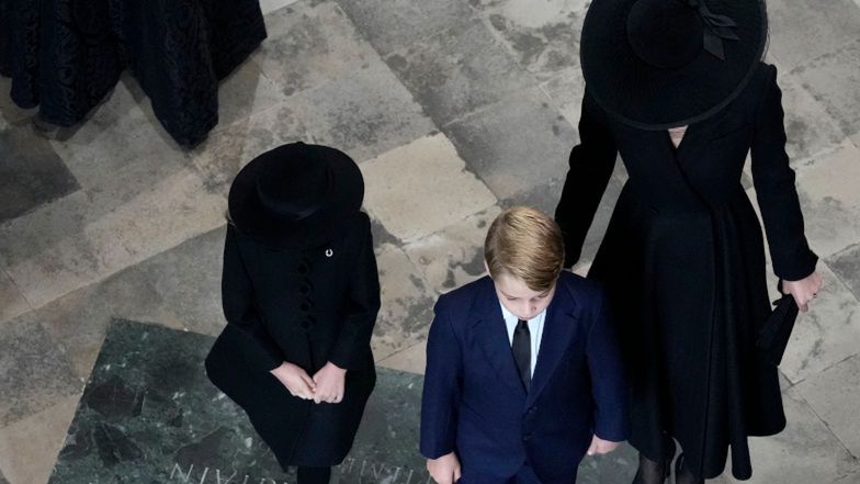 Rodzina królewska na uroczystościach pogrzebowych królowej Elżbiety II