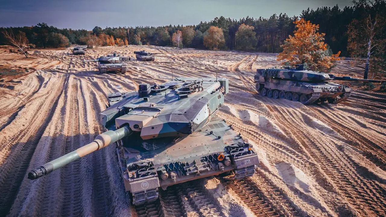 Czołgi Leopard 2PL podczas ćwiczeń