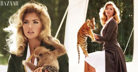 Kate Upton pozuje z tygrysem i gepardem!