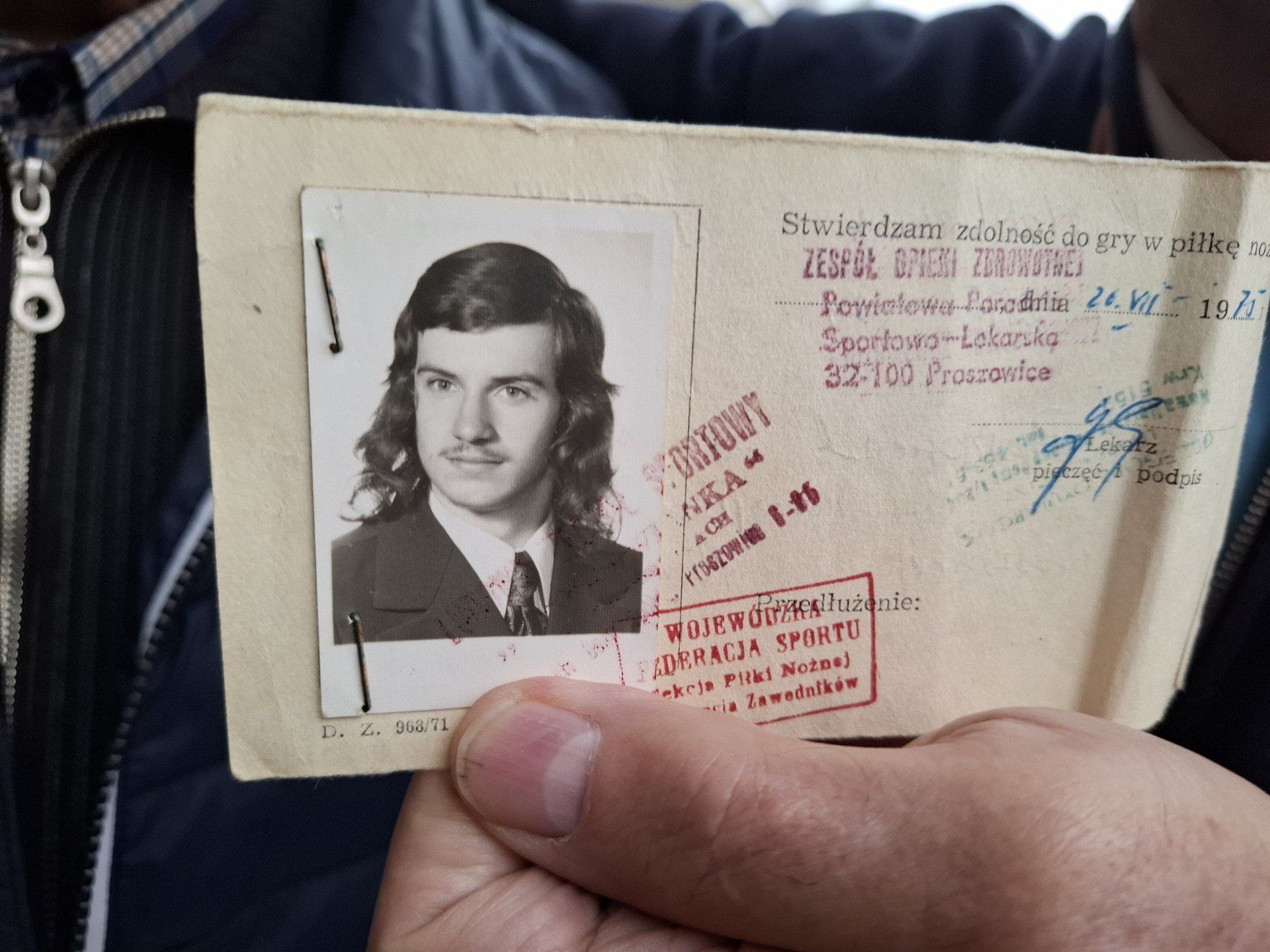 Karta Jana Wojtaszkiewicza z 1975 roku
