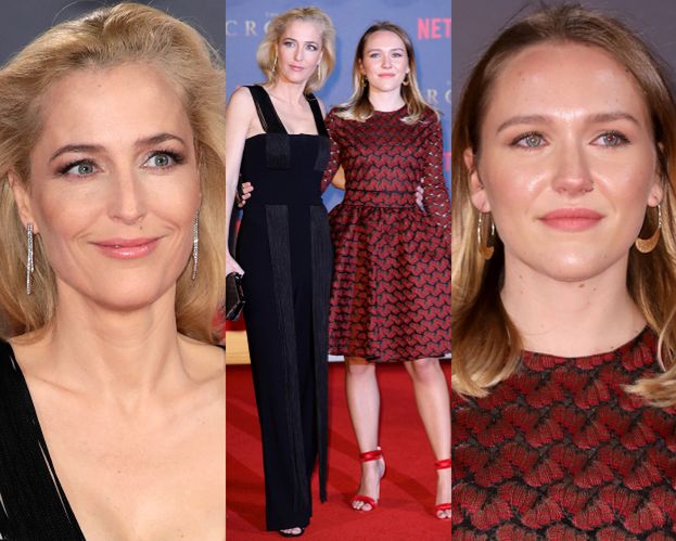 Naturalna Gillian Anderson z córką na premierze