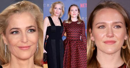 Naturalna Gillian Anderson z córką na premierze