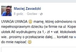 Wydrukuje mamie niepełnosprawnej Zuzi 5 tys. ulotek. Za złotówkę