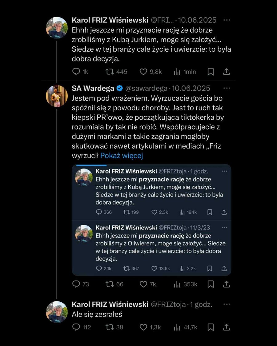 Friz znowu zaczepia Wardęgę. Szykuje się potężny beef?