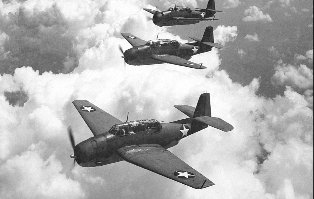 Grumman TBF Avenger type airplanes; illustrative picture