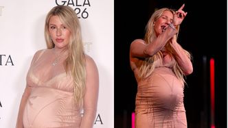 Ciężarna Ellie Goulding eksponuje imponujący brzuch w satynowej sukni. Błogosławiony stan jej służy? (ZDJĘCIA)