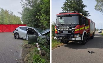 Wypadł z drogi i uderzył w drzewo. Kierowca nie żyje