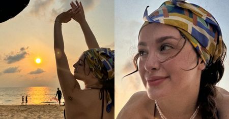 Wiktoria Gąsiewska pręży się w bikini na plaży u boku ukochanego Jaspera