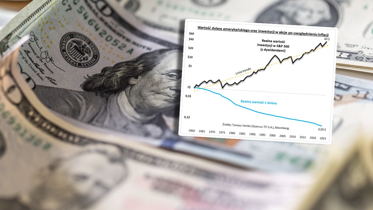 Od lat 60. dolar stracił realnie 91 proc. wartości. Co innego inwestycja w akcje