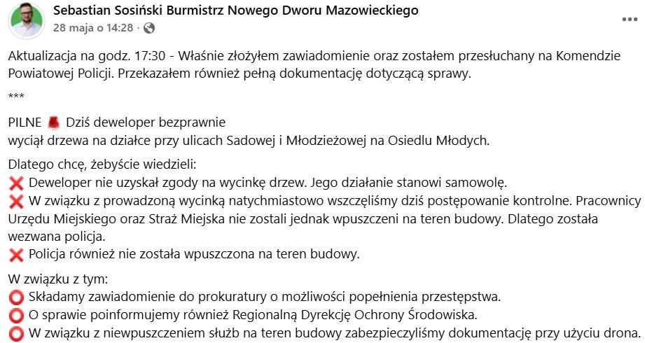 Burza o wycinkę drzew 