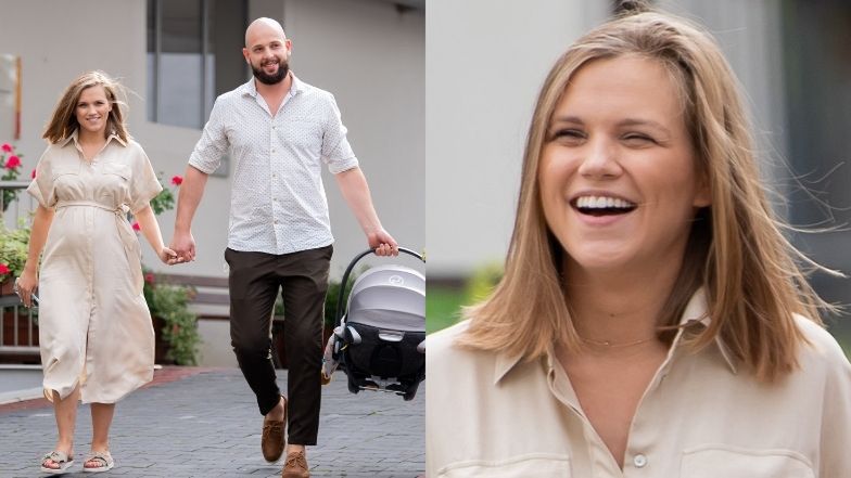 Agnieszka Kaczorowska z córką Gabi opuszcza warszawski szpital