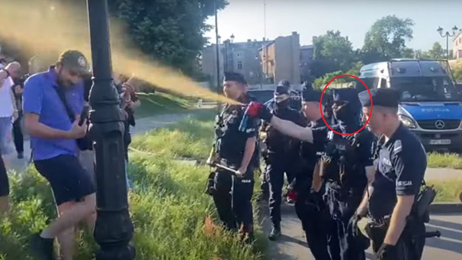 Demonstracja związana z przyjazdem prezesa PiS do Inowrocławia w 2022 roku