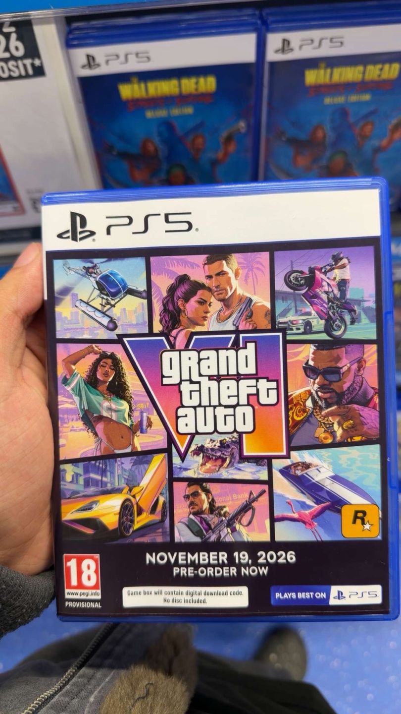 Przód i tył pudełka z GTA 6