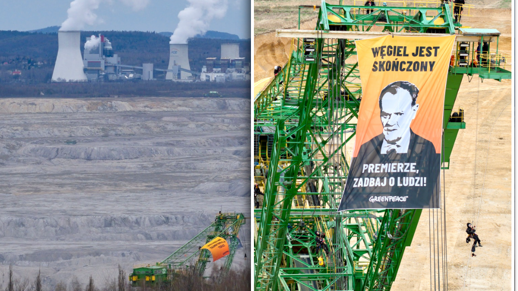 Protest aktywistów klimatycznych w kopalni Turów