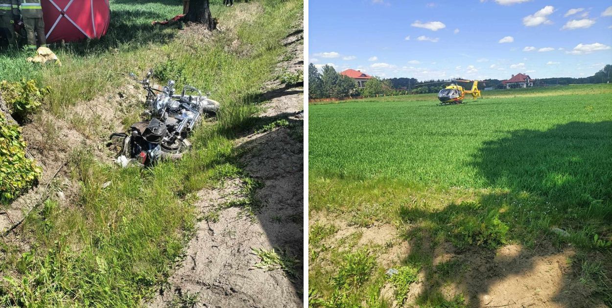 Pilne trwa reanimacja motocyklisty droga zablokowana!