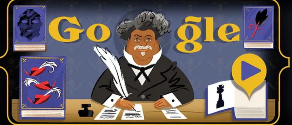 Google Doodle. Alexandre Dumas w wyszukiwarce Google