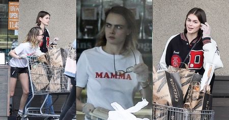 Cara Delevigne w rękawiczkach robi zapasy z partnerką i Kaią Gerber. Obawiają się koronawirusa? (ZDJĘCIA)