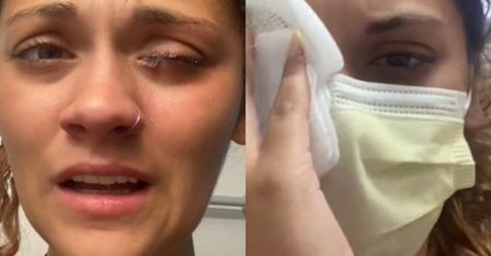 Tym przez pomyłkę zakropiła swoje oczy. "Auć! Czuję ból przez ekran"