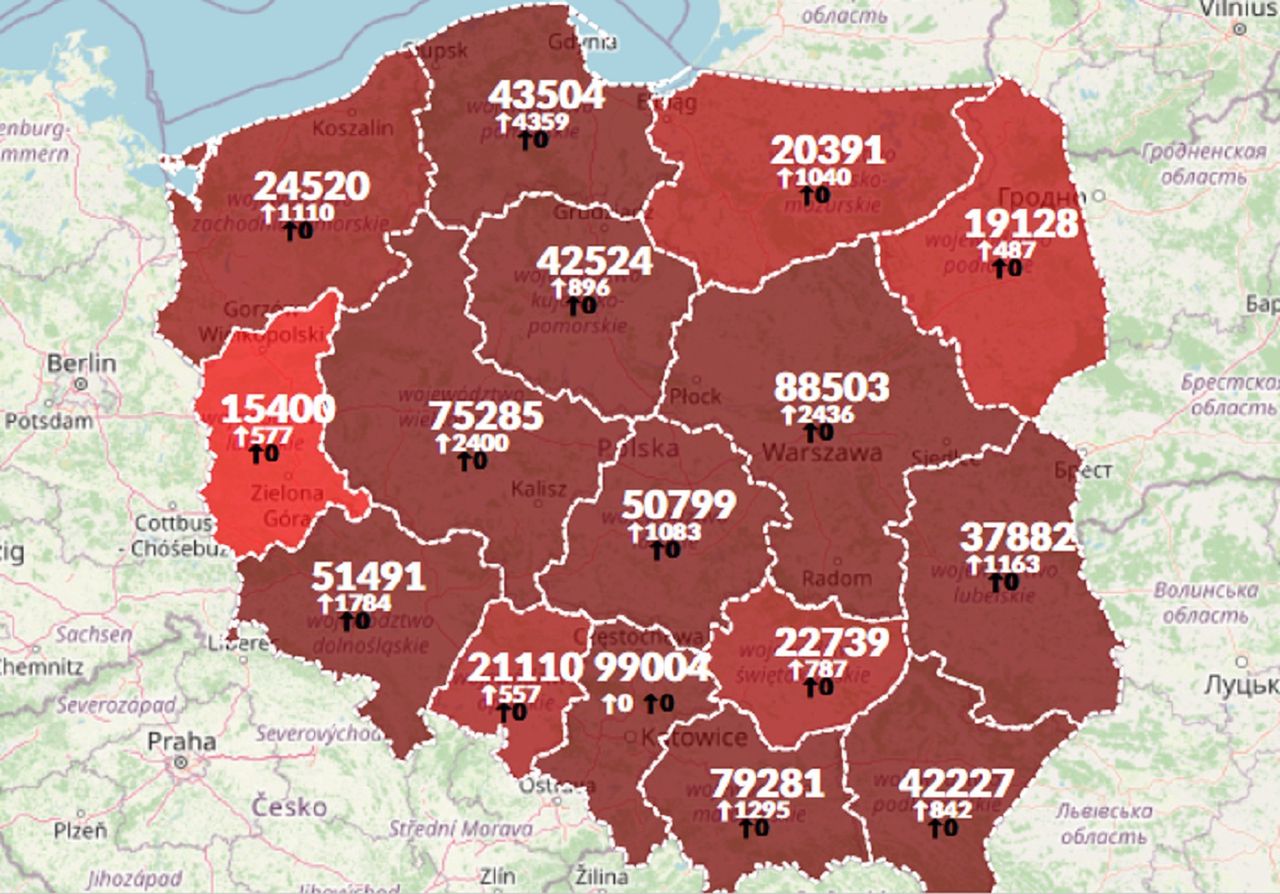 Koronawirus w Polsce. 20 816 nowych przypadków. Zmarło ponad 140 osób [Mapa zakażeń]