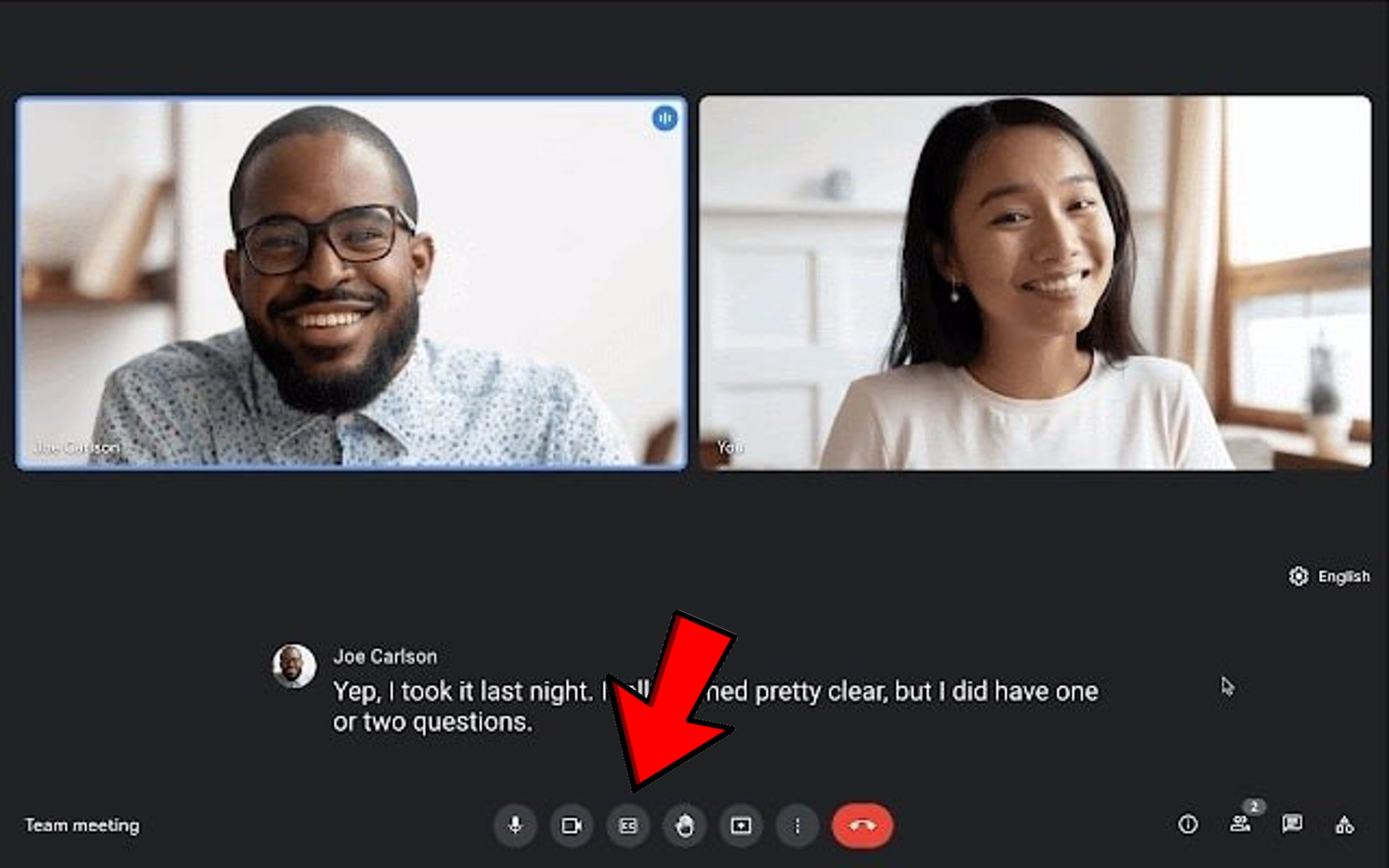 Napisy w Google Meet