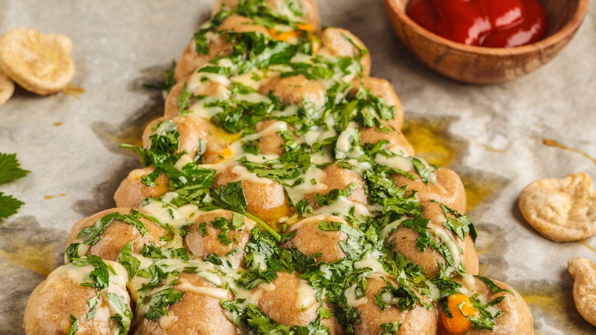 Chlebek do odrywania w kształcie choinki 