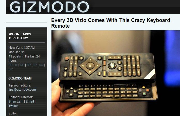 Vizio proponuje piloty z klawiaturą QWERTY 2