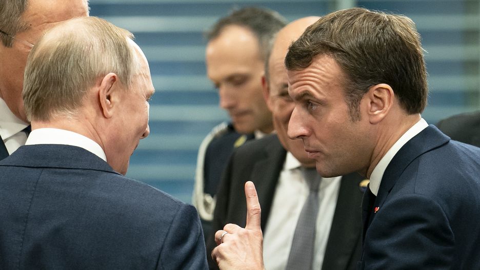 Berlin Hosts UN Libya Conference
BERLIN, GERMANY - JANUARY 19: French President Emmanuel Macron (R) speaks with Russian President Vladimir Putin (L) before a meeting at the Chancellery on January 19, 2020 in Berlin, Germany. Leaders of nations and organizations linked to the current conflict are meeting to discuss measures towards reaching a consensus between the warring sides and ending hostilities. (Photo by Emmanuele Contini/Getty Images)
Emmanuele Contini
bestof, topix