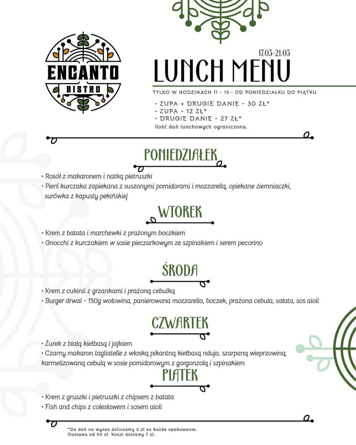 Encanto Bistro lunch 17-21 marca