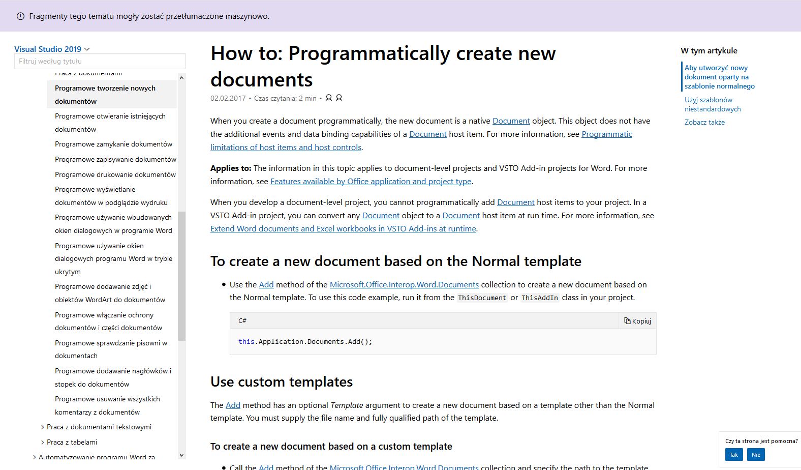 Microsoft Office to także platforma programistyczna