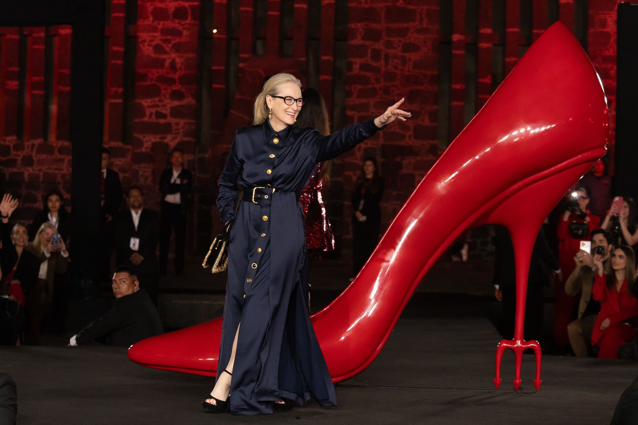 MEXICO CITY, MEXICO - MARCH 30: Meryl Streep attends the red carpet for the movie 'The Devil Wears Prada 2 at Anahuacalli Museum on March 30, 2026 in Mexico City, Mexico. (Photo by Angel Delgado/Getty Images for Disney)