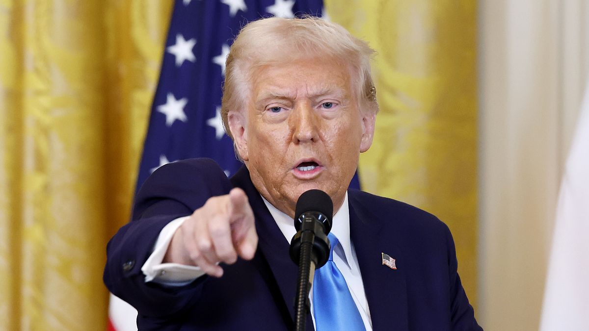 President Trump Meets With Visiting Israeli PM Netanyahu At The White House
WASHINGTON, DC - FEBRUARY 04: U.S. President Donald Trump points during a joint press conference with visiting Israeli Prime Minister Benjamin Netanyahu held in the East Room of the White House on February 04, 2025 in Washington, DC. Netanyahu is the first foreign leader to visit Trump since he returned to the White House last month. (Photo by Chip Somodevilla/Getty Images)
Chip Somodevilla