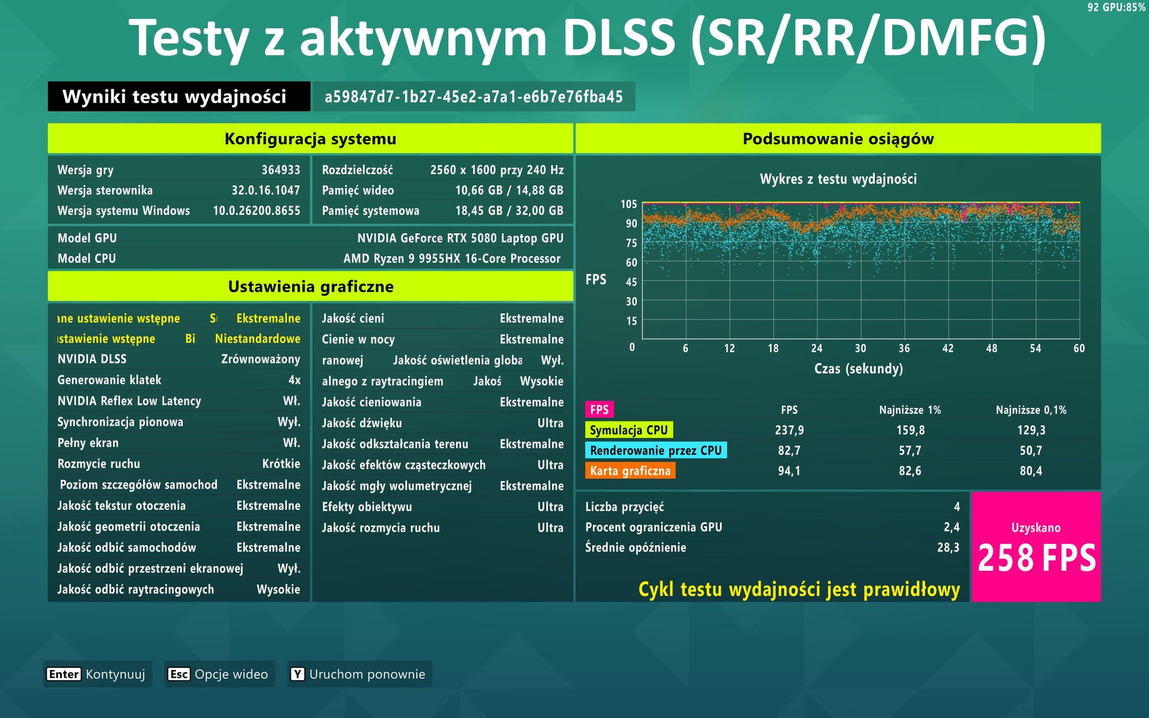 Testy laptopa z NVIDIA GeForce RTX 5080 - Forza Horizon 6 z DLSS