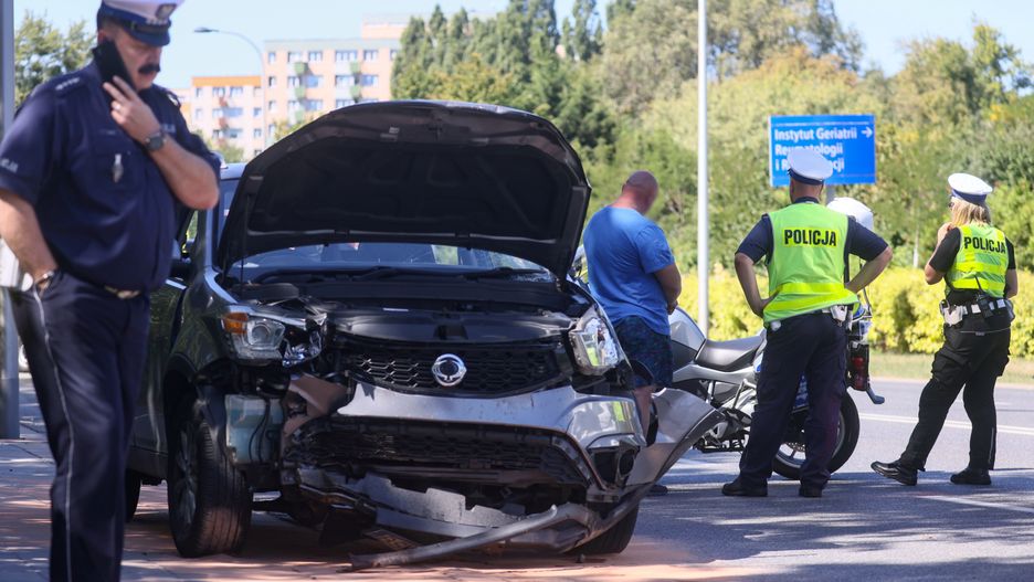 Miejsce wypadku przy ul. Woronicza w Warszawie