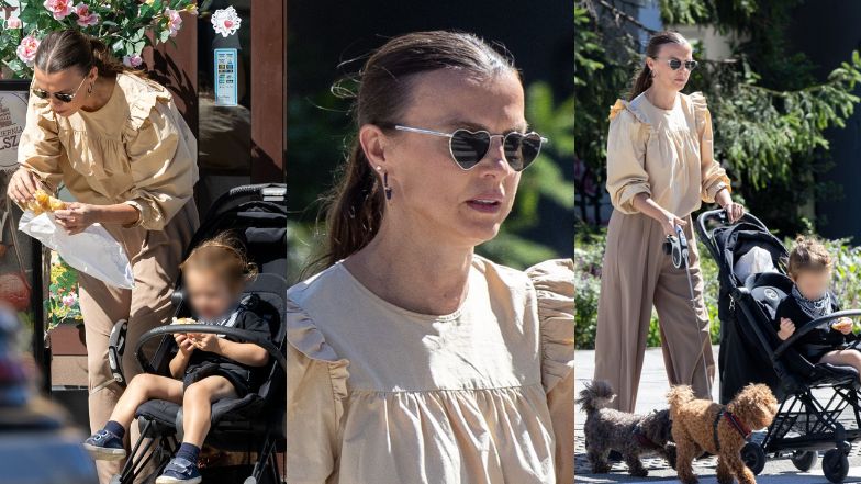 Katarzyna Sokołowska spaceruje z 2-letnim synem