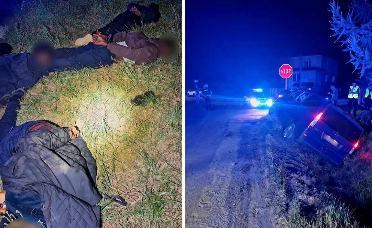 Próbował ominąć blokadę. Mercedes załadowany nielegalnymi imigrantami