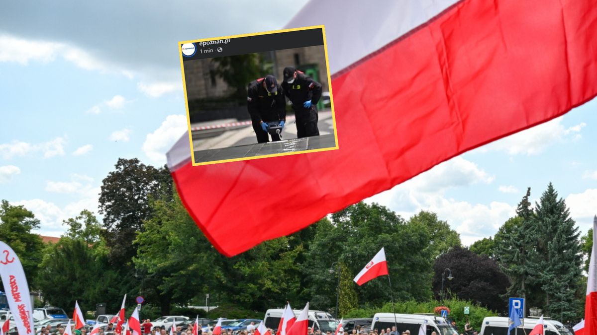 Przed pikietą w Poznaniu rozlano cuchnącą substancję