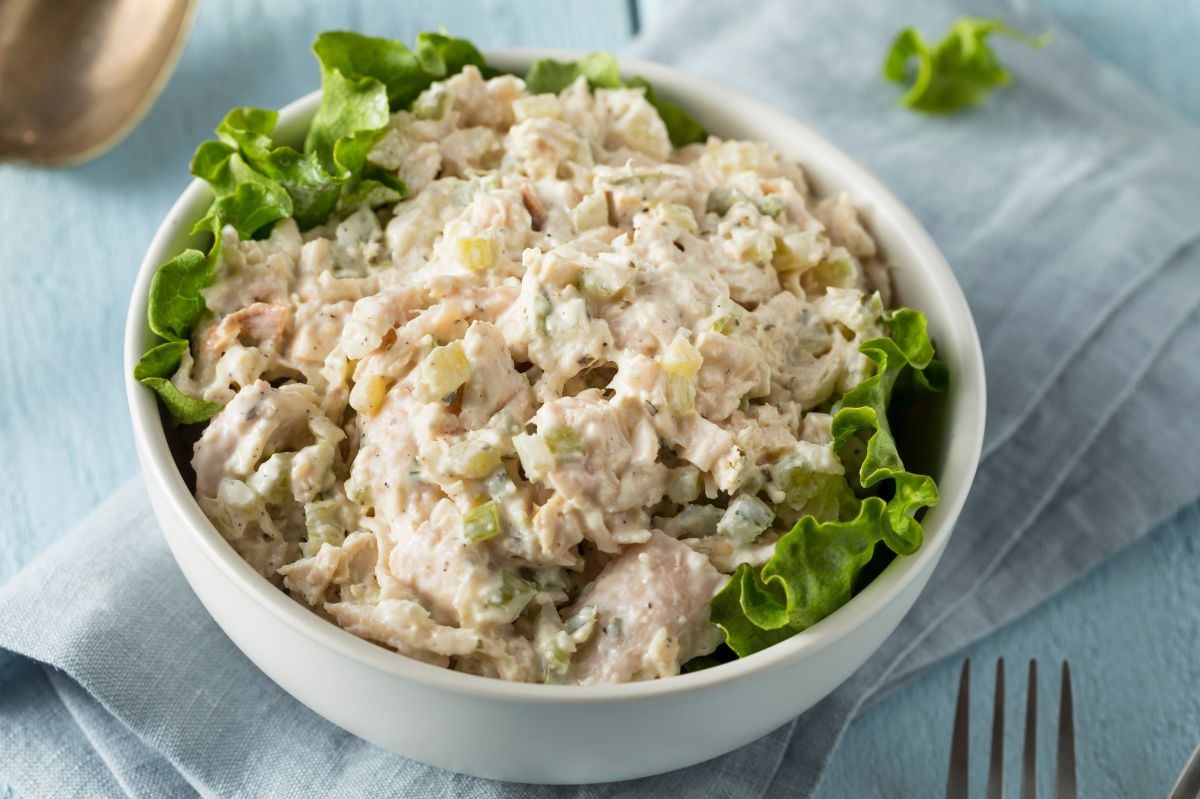 Chicken and mushroom party salad wows guests with rich flavors