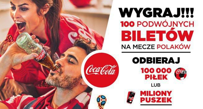 Coca-Cola z mundialową loterią, rozdaje bilety na mecze Polaków, piłki i napoje
