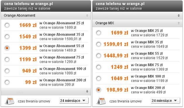 HTC Magic w Orange - ceny dla klientów indywidualnych 2
