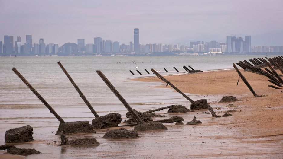 Plaża w Kinmen na Tajwanie. Zdjęcie ilustracyjne 