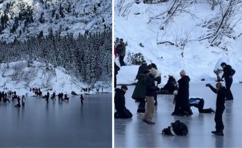 Szokujące nagranie. Zrobili sobie lodowisko z Morskiego Oka