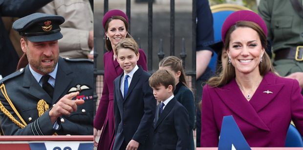 Książę William i księżna Kate wraz z dziećmi zadają szyku podczas uroczystej parady w Londynie