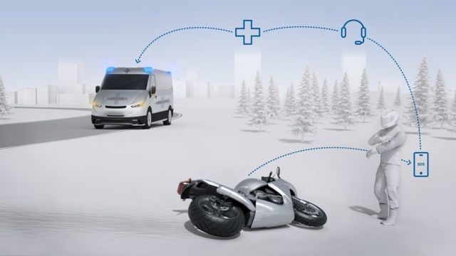 System Help Connect automatycznie wezwie pomoc, gdy motocyklista może jej potrzebować