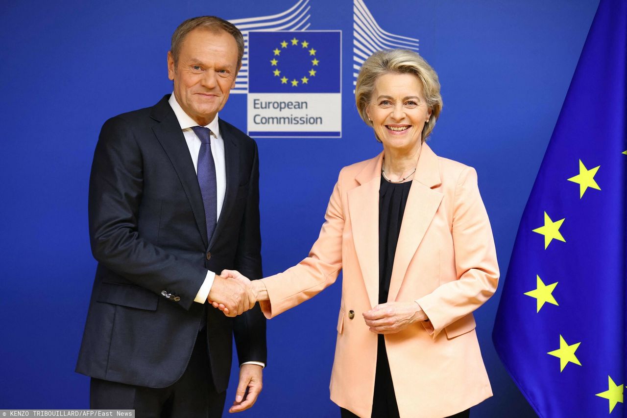 Donald Tusk i Ursula von der Leyen 