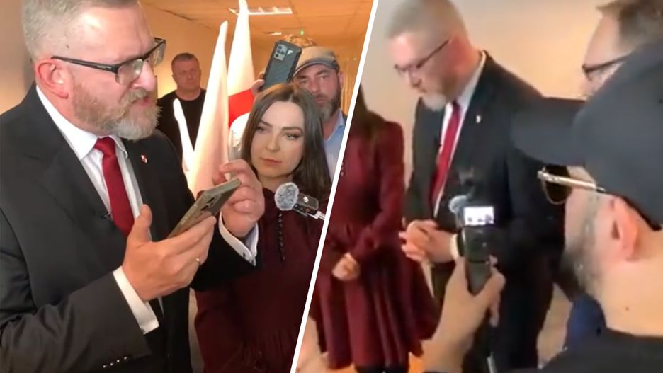 Grzegorz Braun wtargnął do szpitala w Oleśnicy