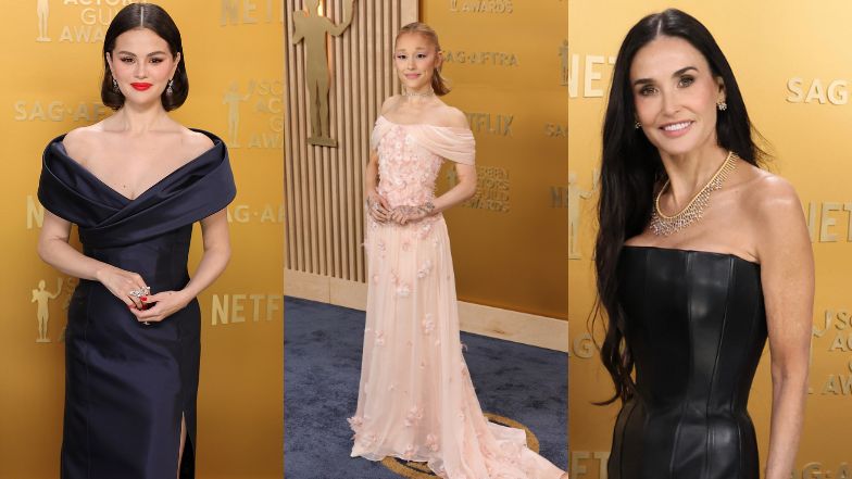 SAG Awards: Selena Gomez w czerni, dziewczęca Ariana Grande, Demi Moore obwieszona biżuterią za 360 tysięcy 